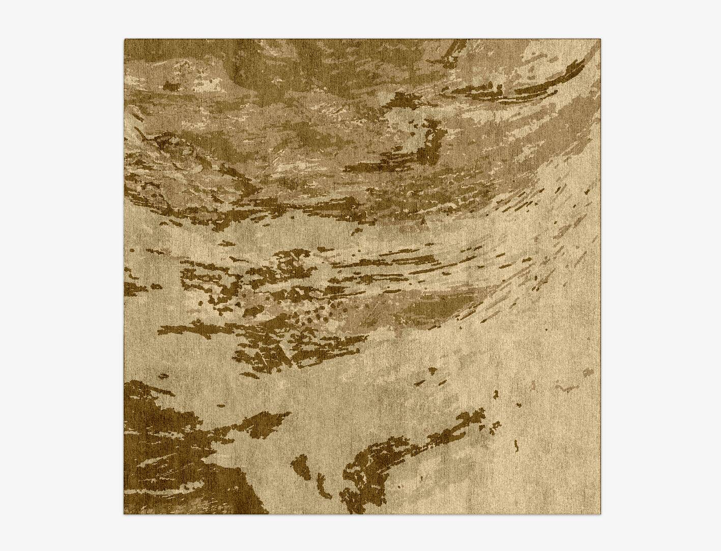 Graded Wash Brush Strokes Square Hand Knotted Bamboo Silk Custom Rug by Rug Artisan