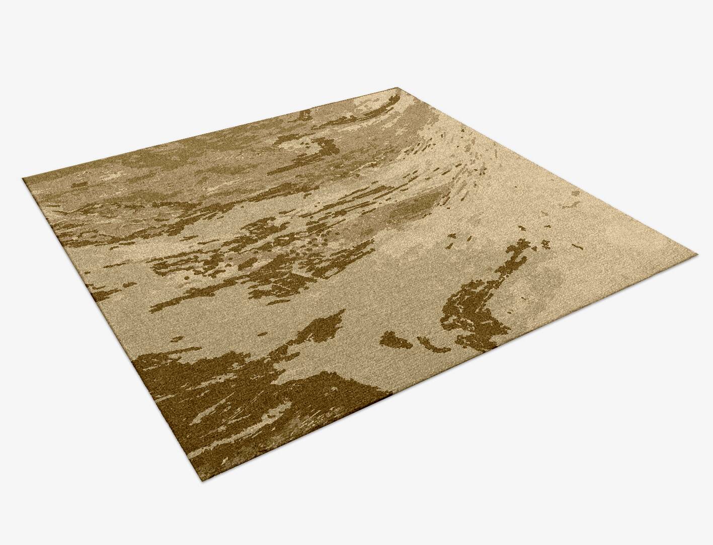 Graded Wash Brush Strokes Square Hand Knotted Tibetan Wool Custom Rug by Rug Artisan