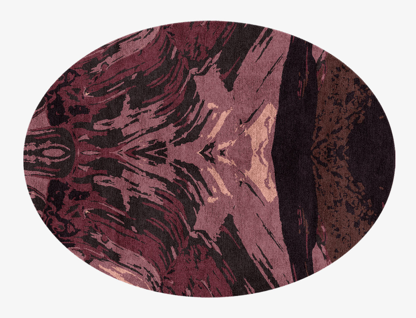 Gradient Brush Strokes Oval Hand Knotted Bamboo Silk Custom Rug by Rug Artisan
