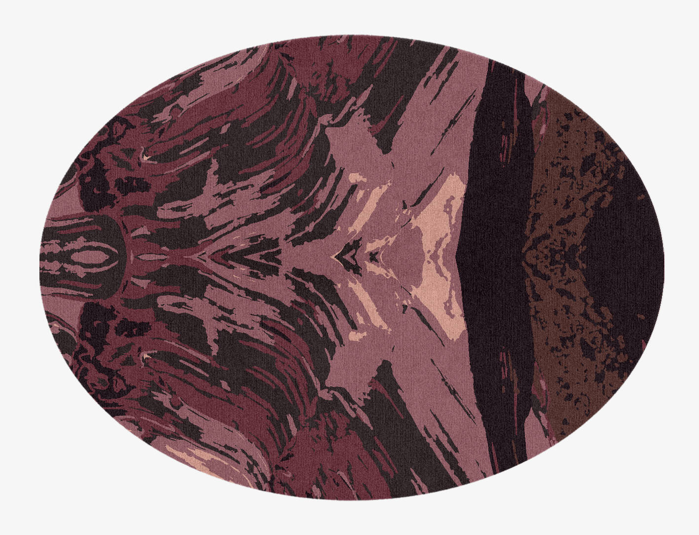 Gradient Brush Strokes Oval Hand Knotted Tibetan Wool Custom Rug by Rug Artisan