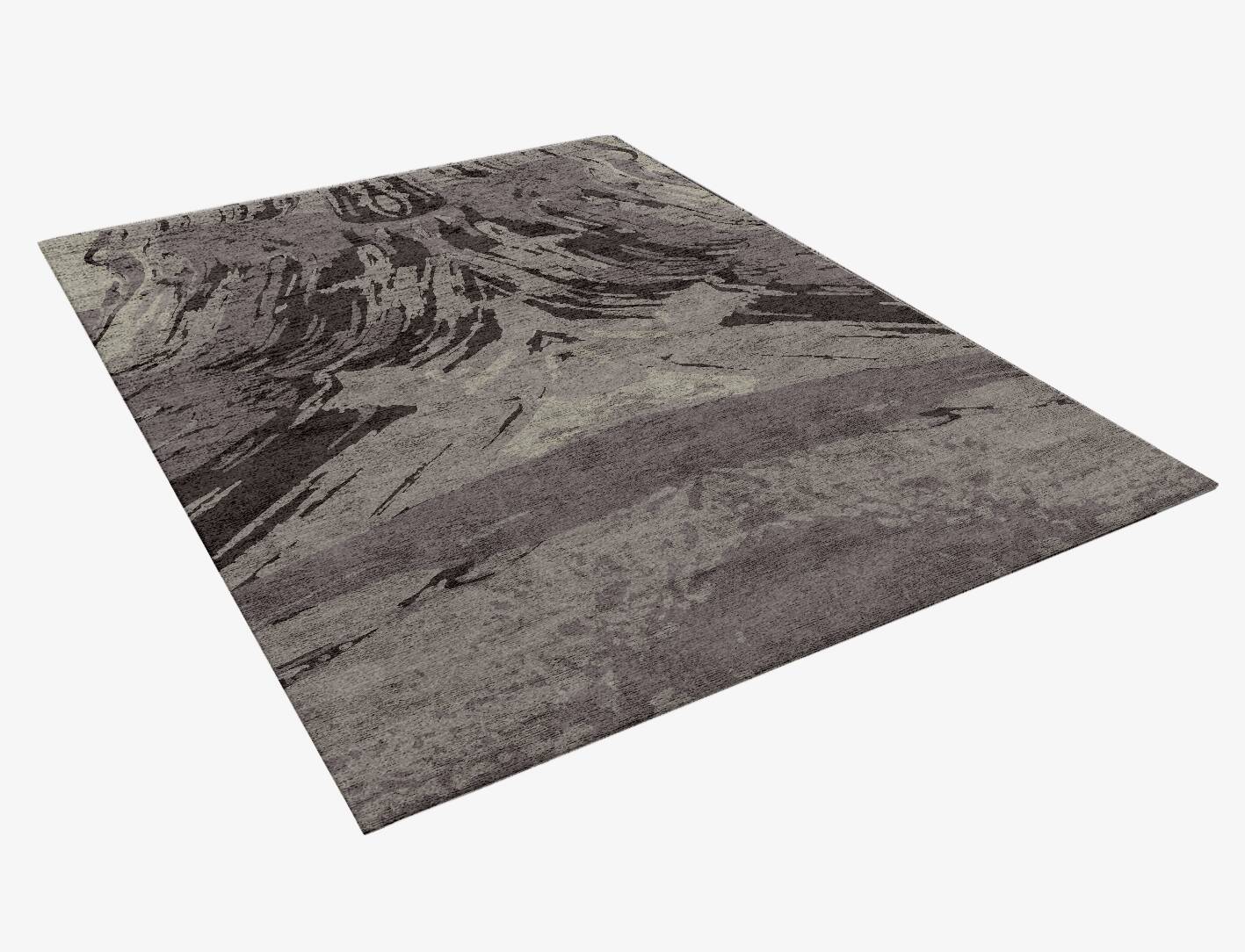 Gradient Brush Strokes Rectangle Hand Knotted Bamboo Silk Custom Rug by Rug Artisan