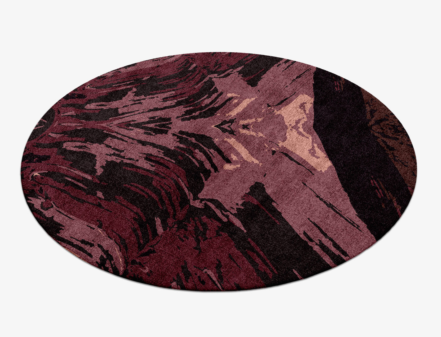 Gradient Brush Strokes Round Hand Knotted Bamboo Silk Custom Rug by Rug Artisan