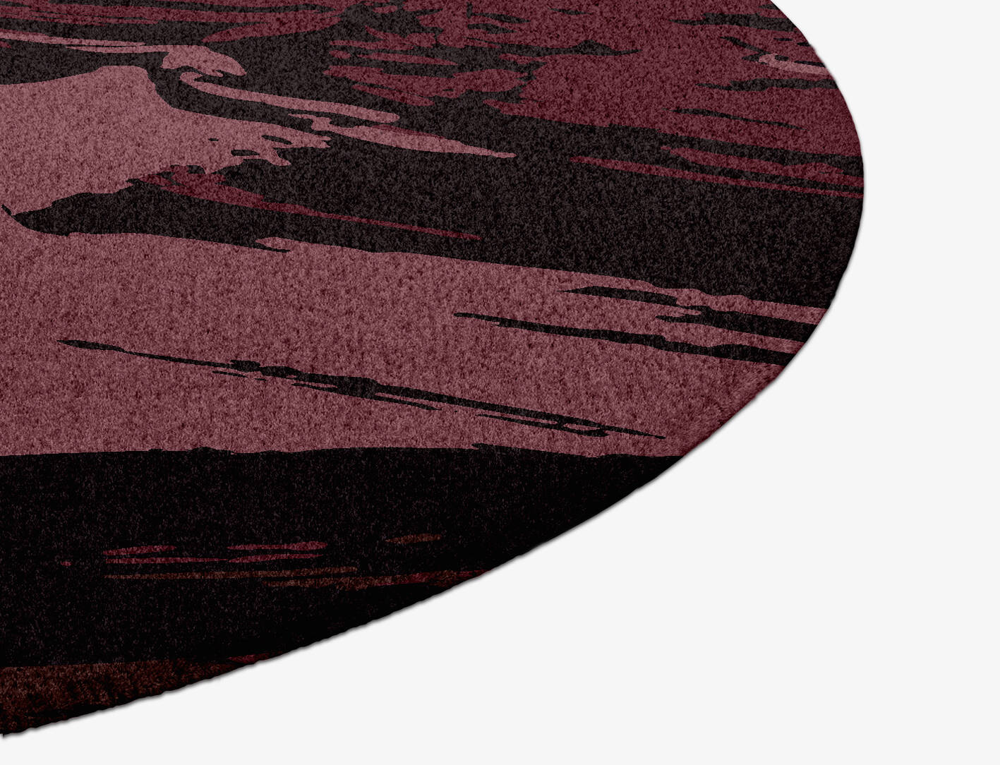 Gradient Brush Strokes Round Hand Knotted Tibetan Wool Custom Rug by Rug Artisan