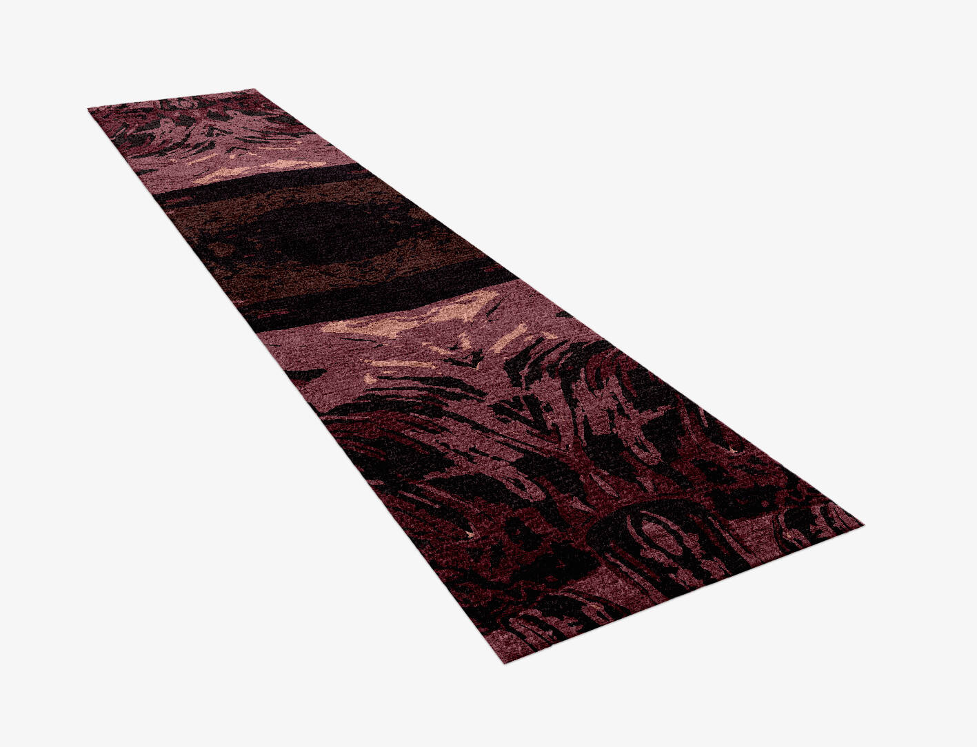 Gradient Brush Strokes Runner Hand Knotted Bamboo Silk Custom Rug by Rug Artisan