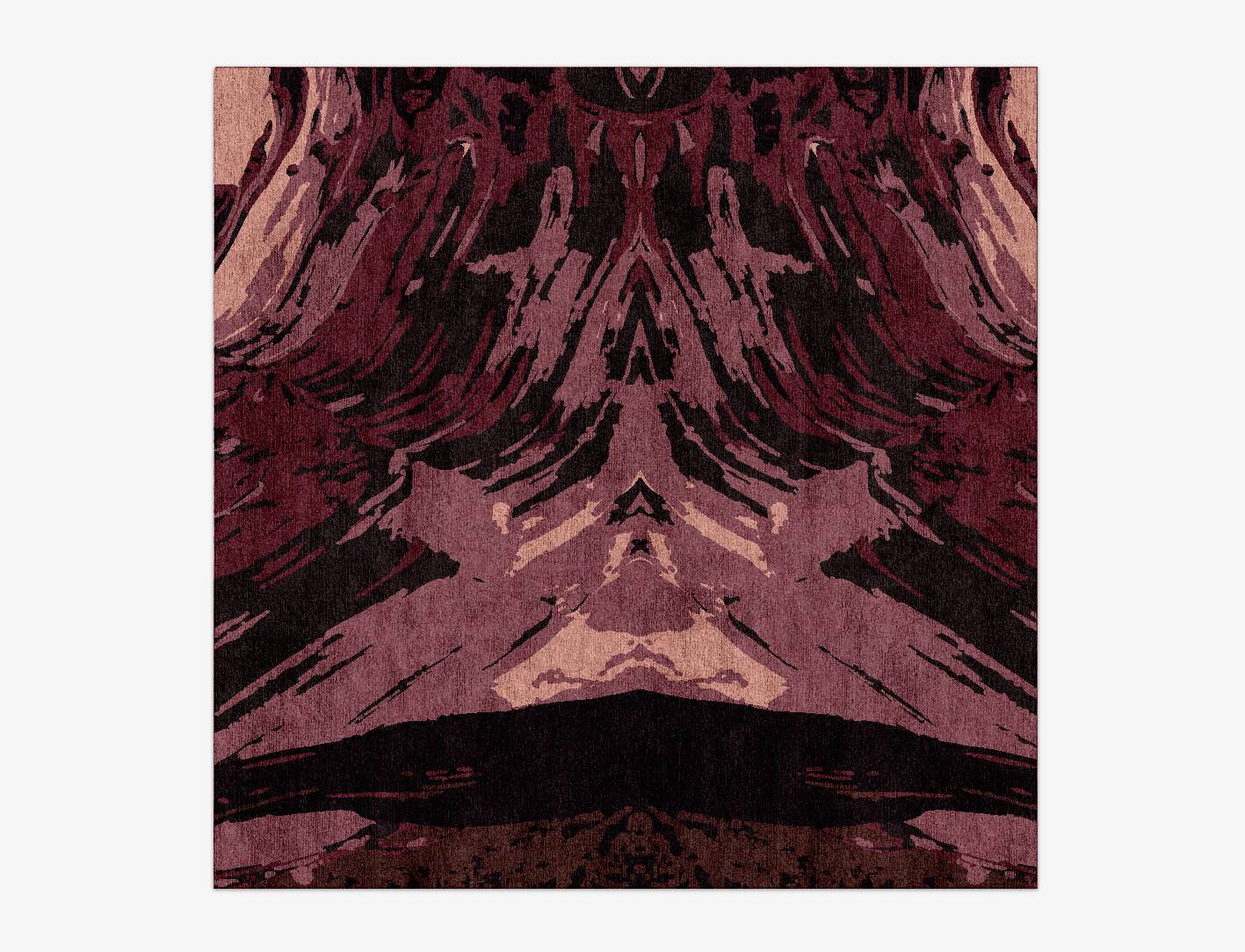 Gradient Brush Strokes Square Hand Knotted Bamboo Silk Custom Rug by Rug Artisan