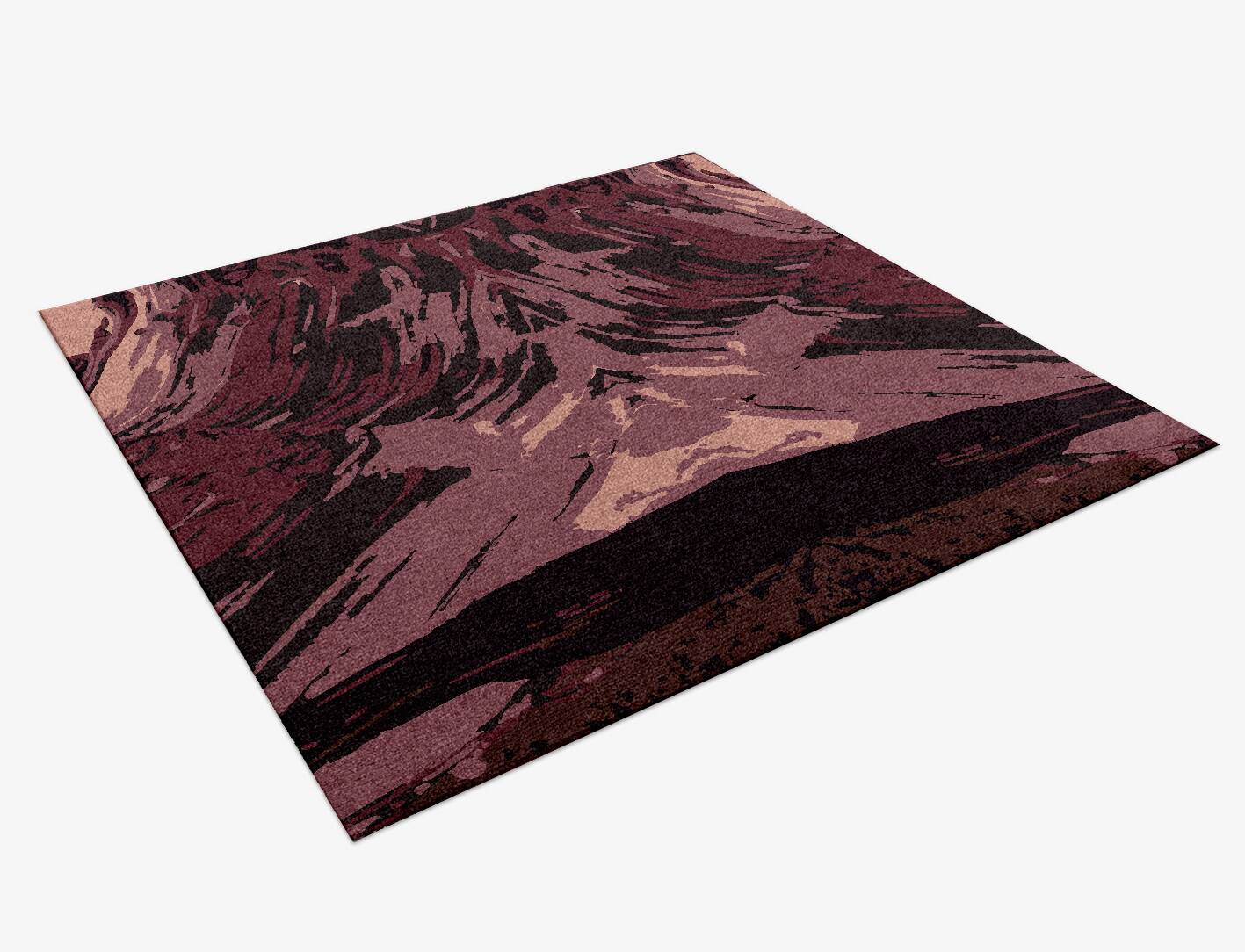 Gradient Brush Strokes Square Hand Knotted Tibetan Wool Custom Rug by Rug Artisan