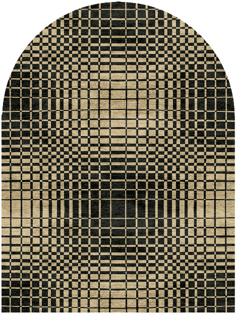 Grafix Modern Geometrics Arch Hand Knotted Bamboo Silk Custom Rug by Rug Artisan