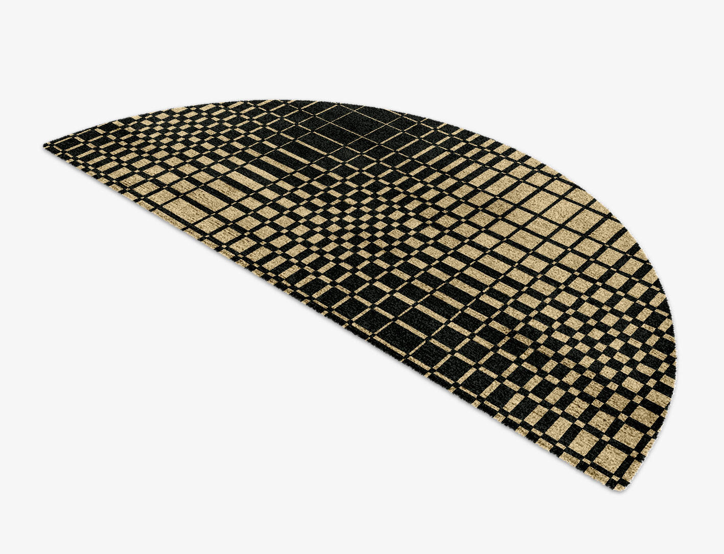 Grafix Modern Geometrics Halfmoon Hand Knotted Bamboo Silk Custom Rug by Rug Artisan