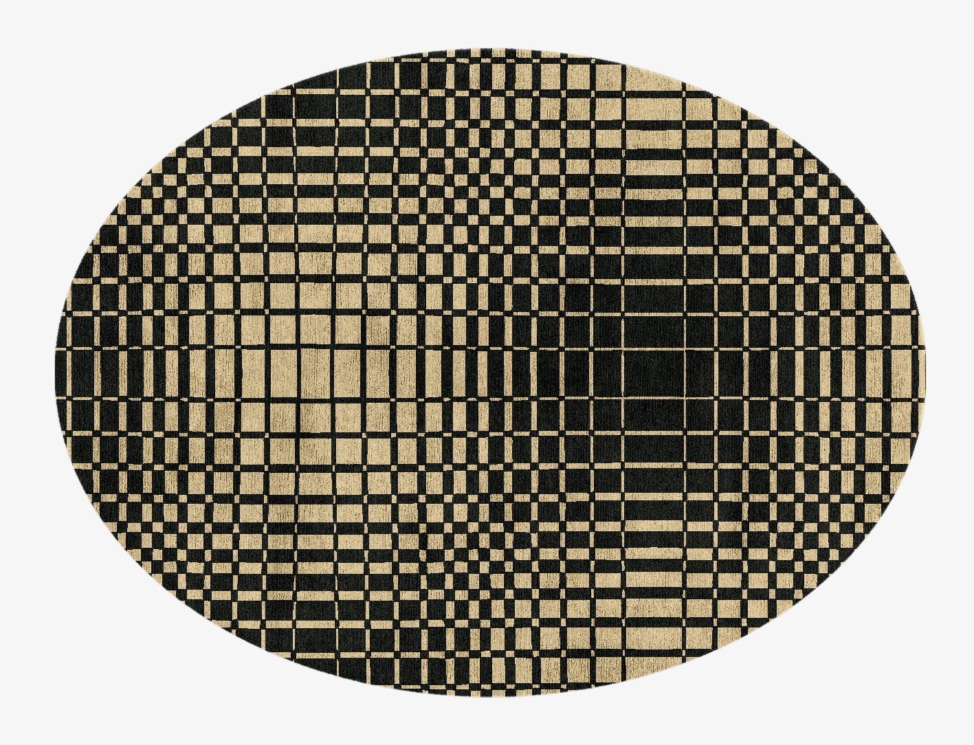 Grafix Geometric Oval Hand Knotted Bamboo Silk Custom Rug by Rug Artisan