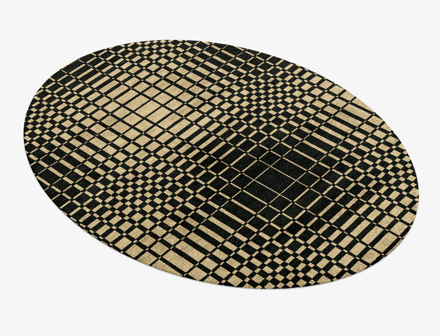 Grafix Geometric Oval Hand Knotted Bamboo Silk Custom Rug by Rug Artisan