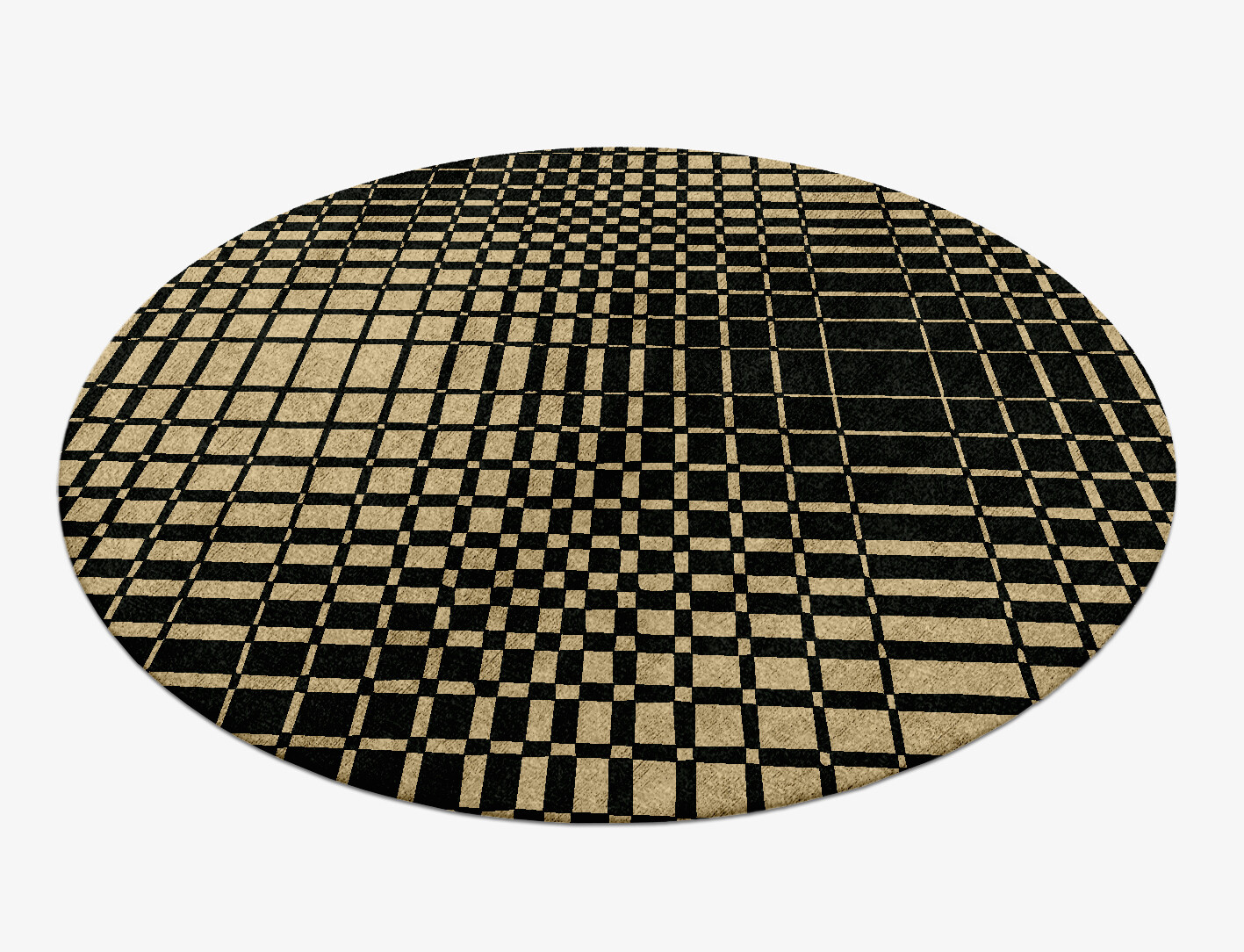 Grafix Geometric Round Hand Knotted Bamboo Silk Custom Rug by Rug Artisan