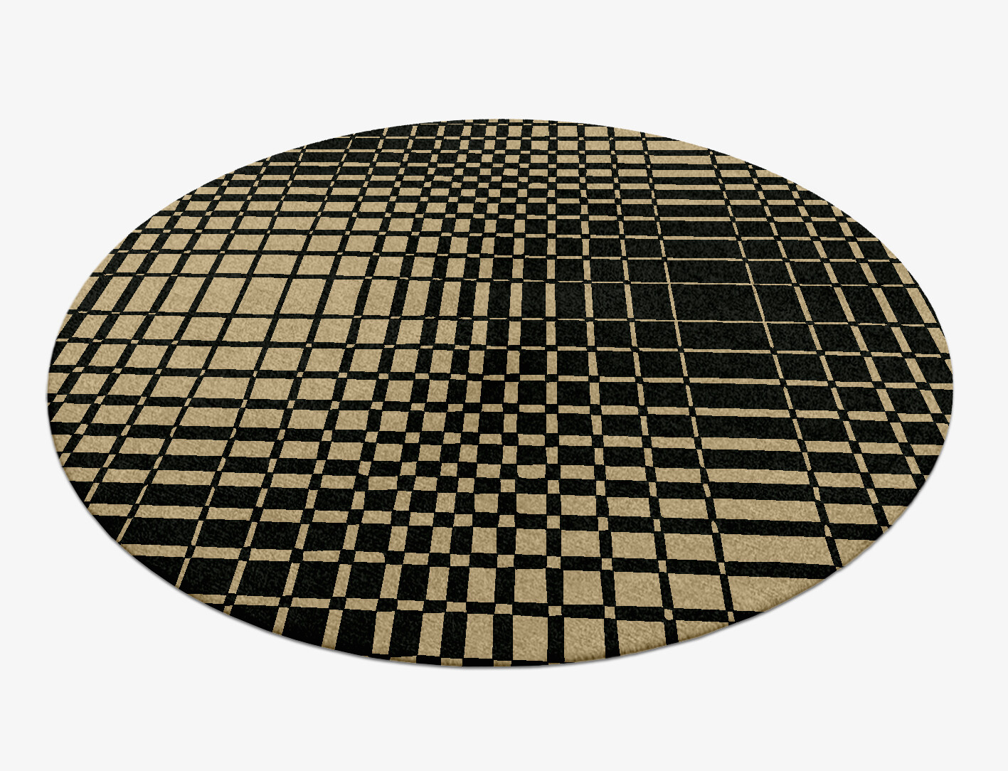 Grafix Geometric Round Hand Knotted Tibetan Wool Custom Rug by Rug Artisan