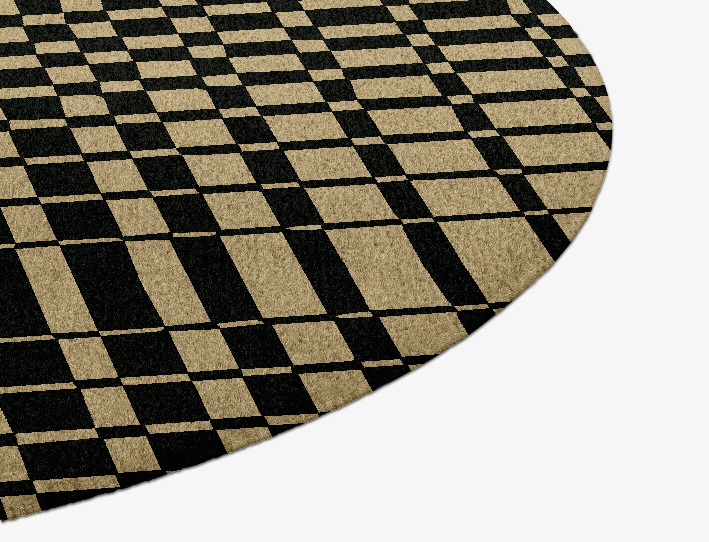 Grafix Geometric Round Hand Knotted Tibetan Wool Custom Rug by Rug Artisan