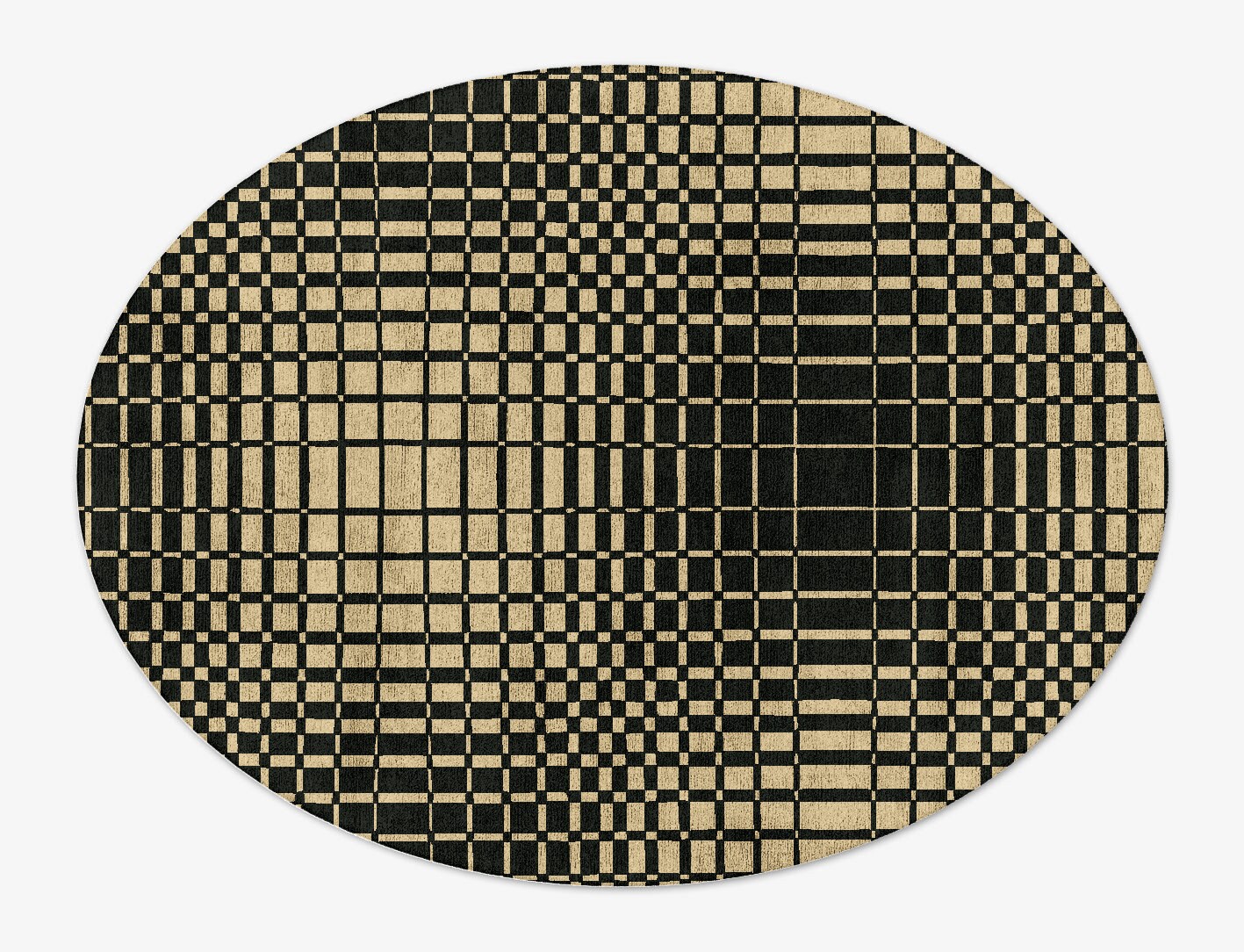 Grafix Geometric Oval Hand Tufted Bamboo Silk Custom Rug by Rug Artisan