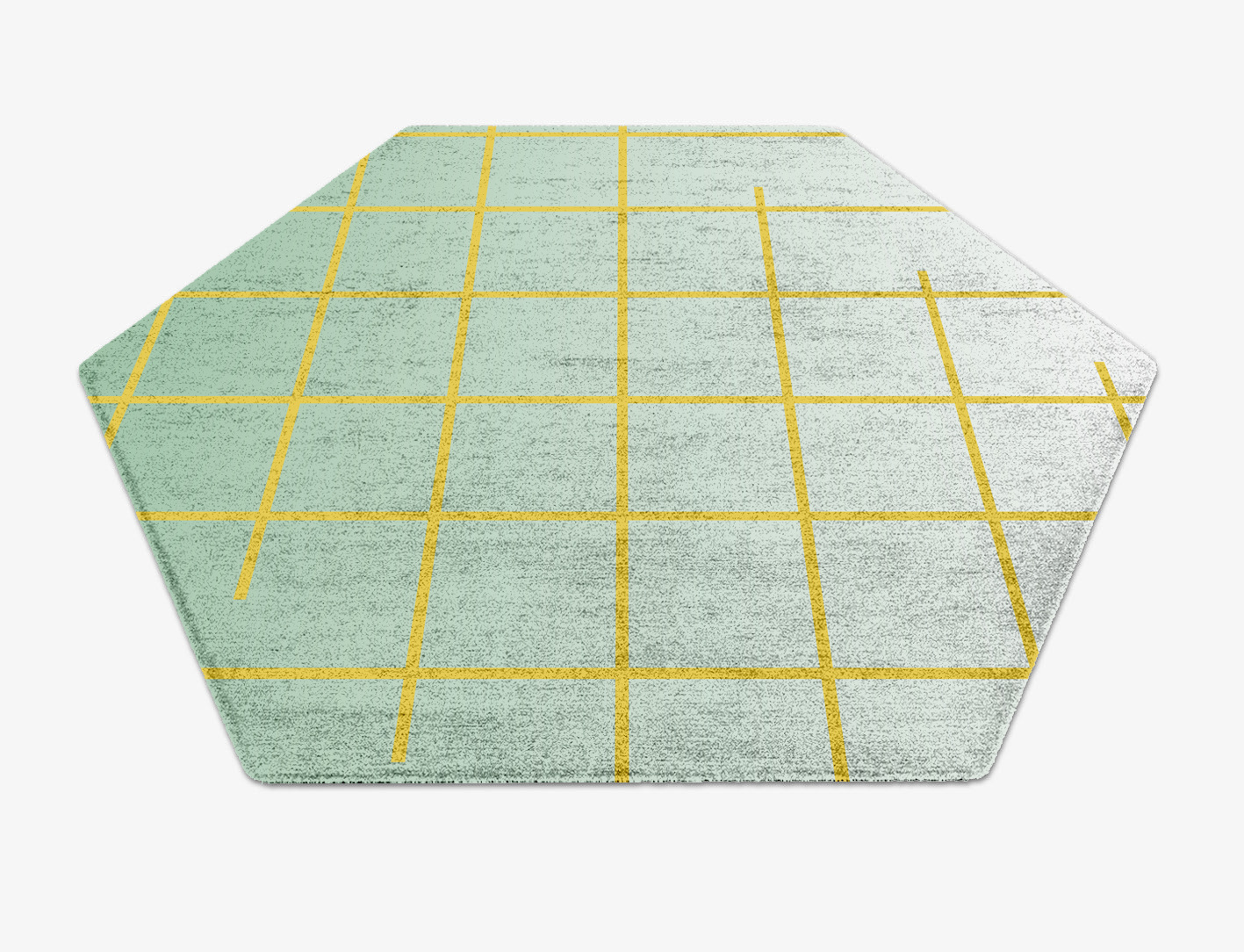 Grass Ombre Hexagon Hand Knotted Bamboo Silk Custom Rug by Rug Artisan