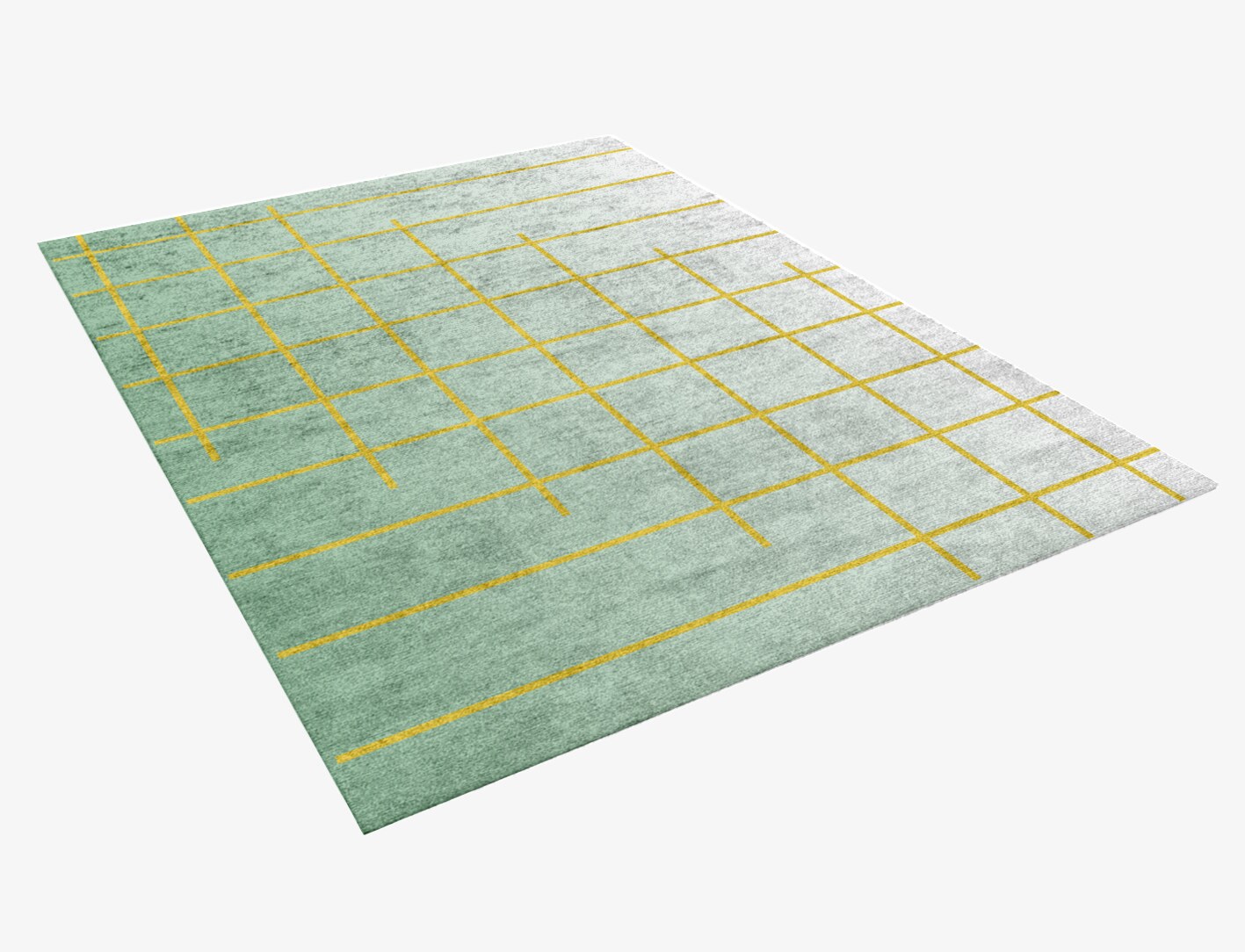 Grass Ombre Rectangle Hand Knotted Bamboo Silk Custom Rug by Rug Artisan