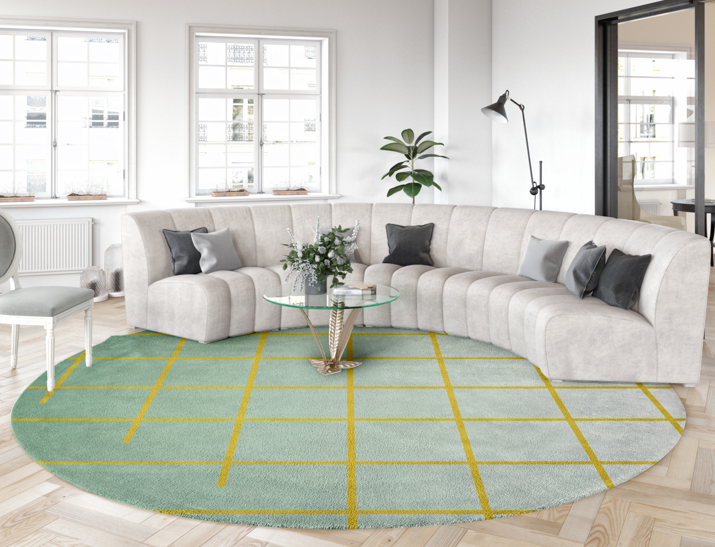 Grass Ombre Round Hand Tufted Pure Wool Custom Rug by Rug Artisan