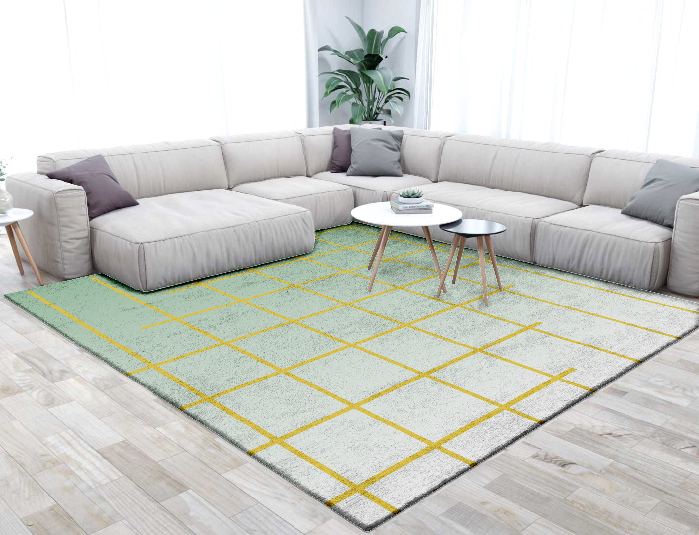 Grass Ombre Square Hand Tufted Bamboo Silk Custom Rug by Rug Artisan