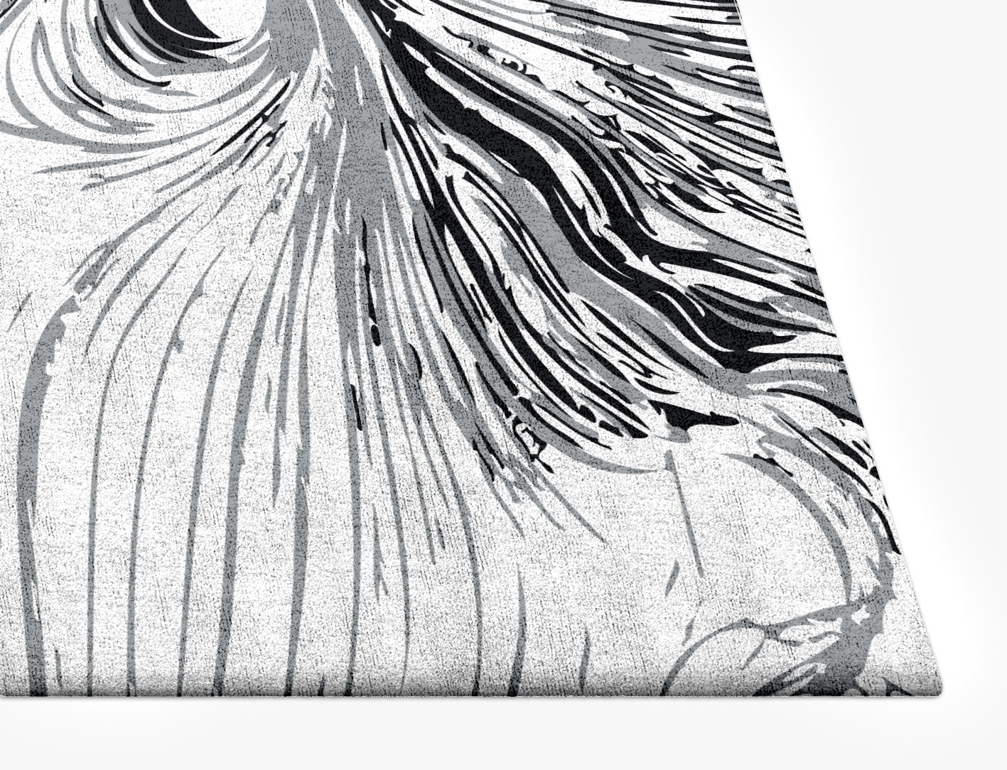 Gravity Lines Monochrome Rectangle Hand Tufted Bamboo Silk Custom Rug by Rug Artisan