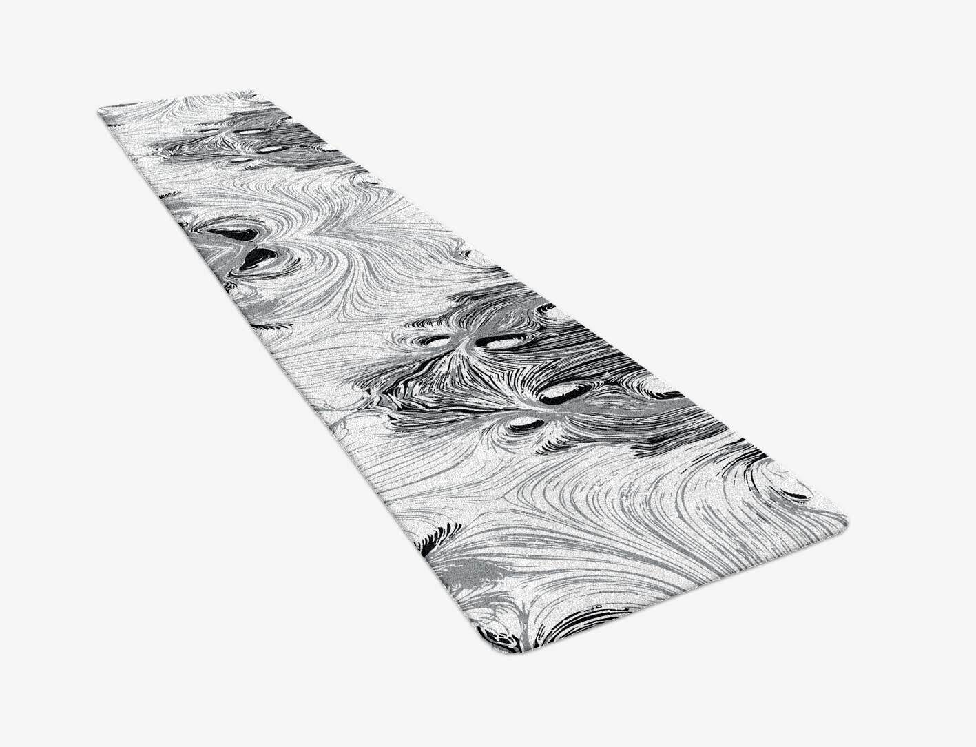 Gravity Lines Monochrome Runner Hand Tufted Pure Wool Custom Rug by Rug Artisan