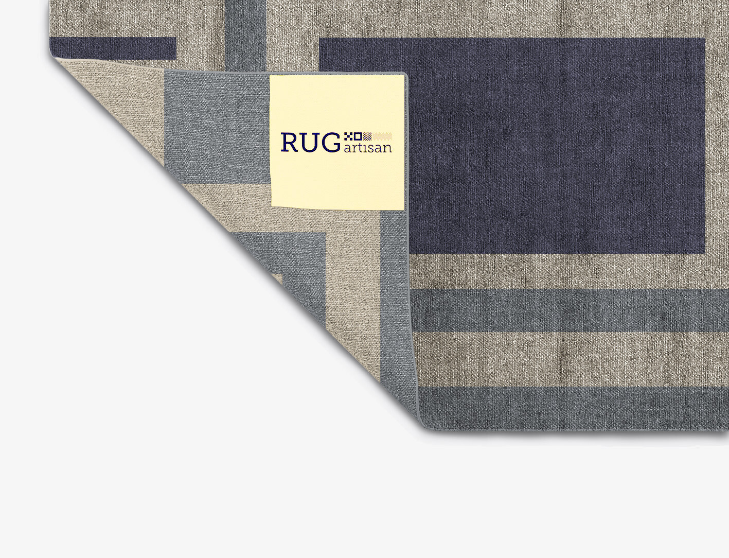 Grayscale Abstract Square Flatweave Bamboo Silk Custom Rug by Rug Artisan