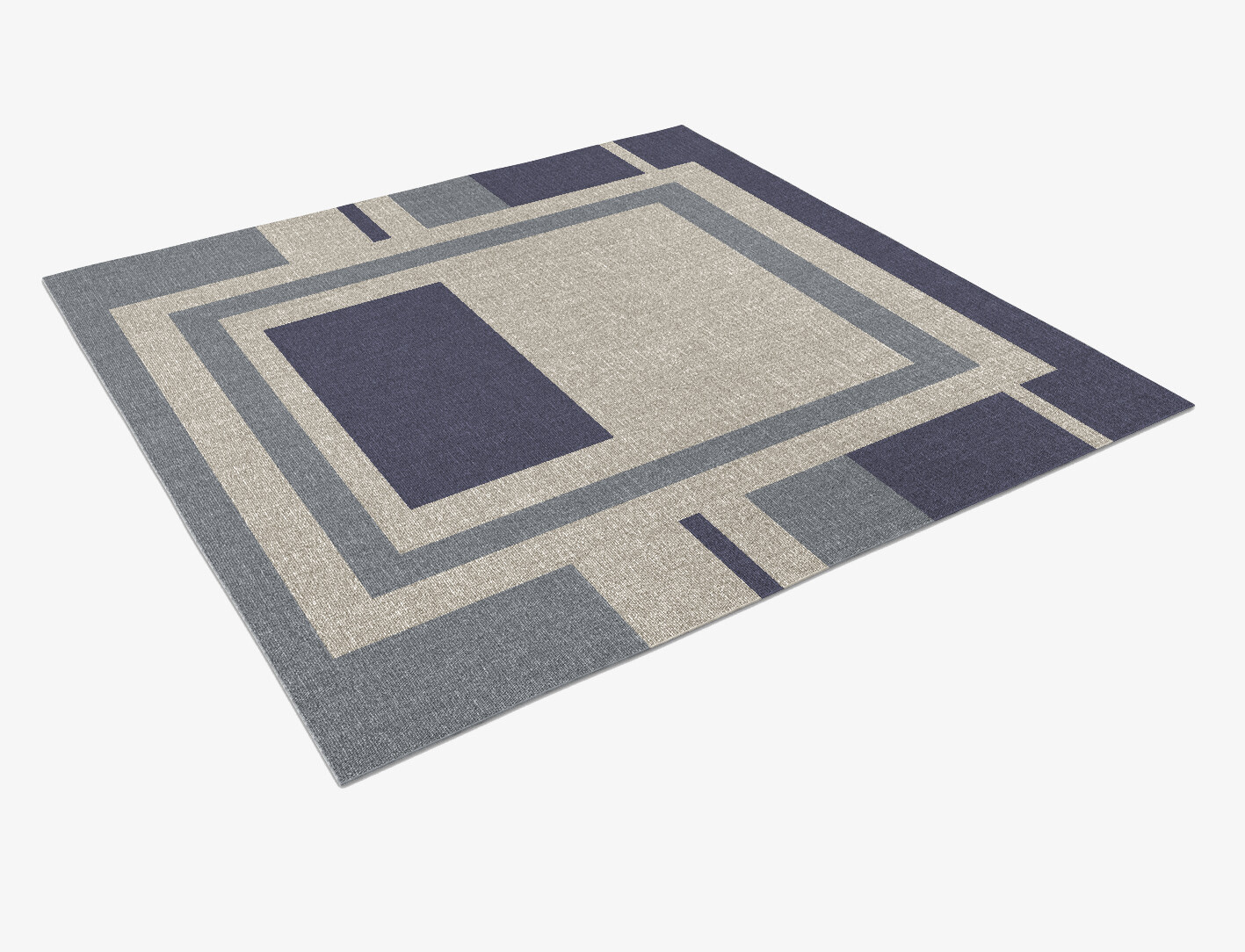 Grayscale Abstract Square Flatweave New Zealand Wool Custom Rug by Rug Artisan