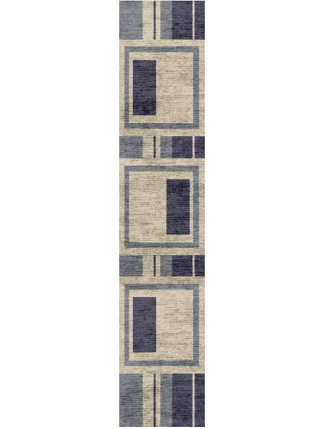 Grayscale Abstract Runner Hand Knotted Bamboo Silk Custom Rug by Rug Artisan
