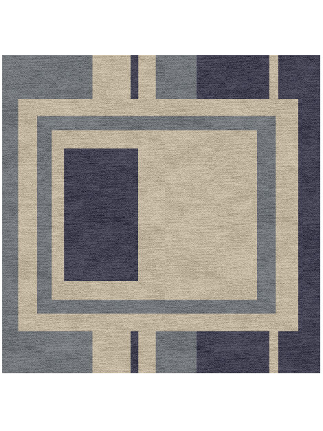 Grayscale Abstract Square Hand Knotted Tibetan Wool Custom Rug by Rug Artisan