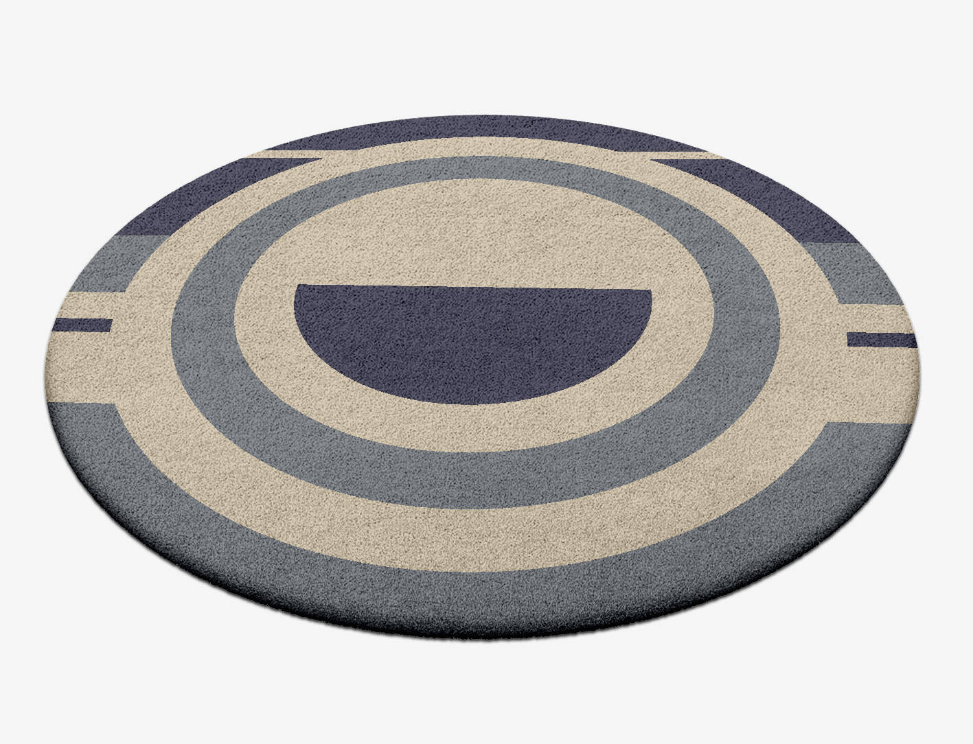 Grayscale Abstract Round Hand Tufted Pure Wool Custom Rug by Rug Artisan