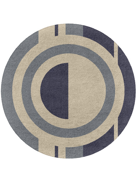 Grayscale Abstract Round Hand Tufted Pure Wool Custom Rug by Rug Artisan