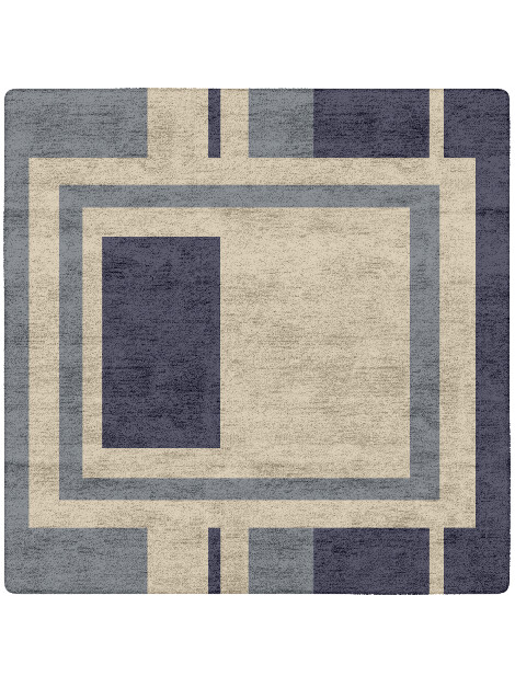 Grayscale Abstract Square Hand Tufted Bamboo Silk Custom Rug by Rug Artisan