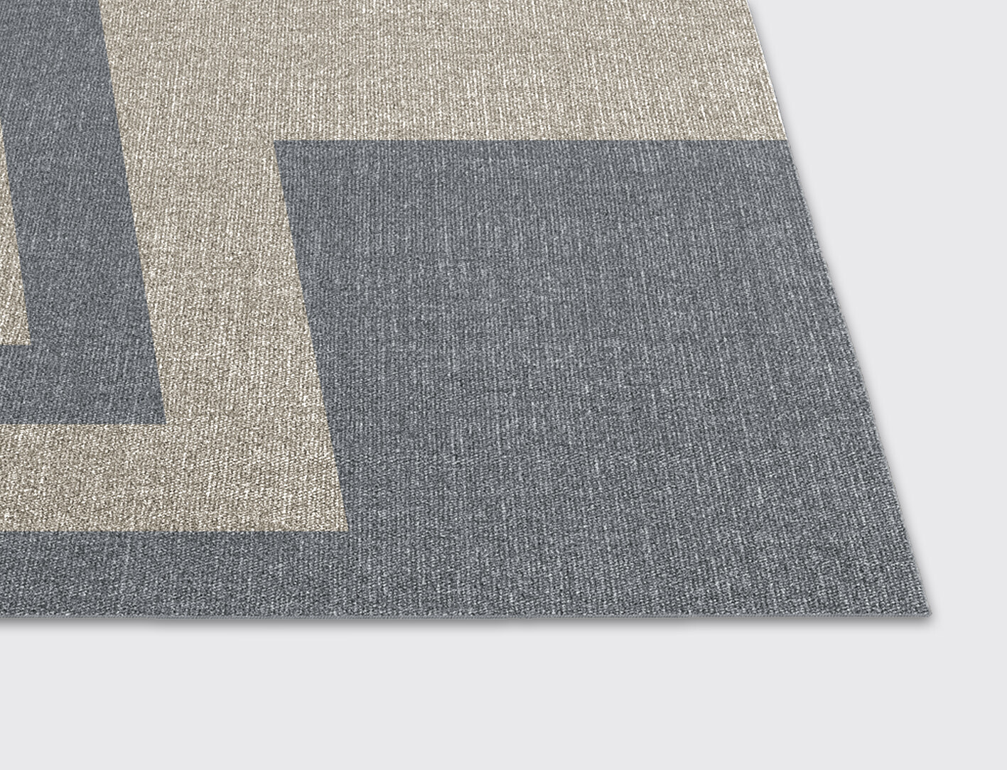Grayscale Abstract Rectangle Outdoor Recycled Yarn Custom Rug by Rug Artisan