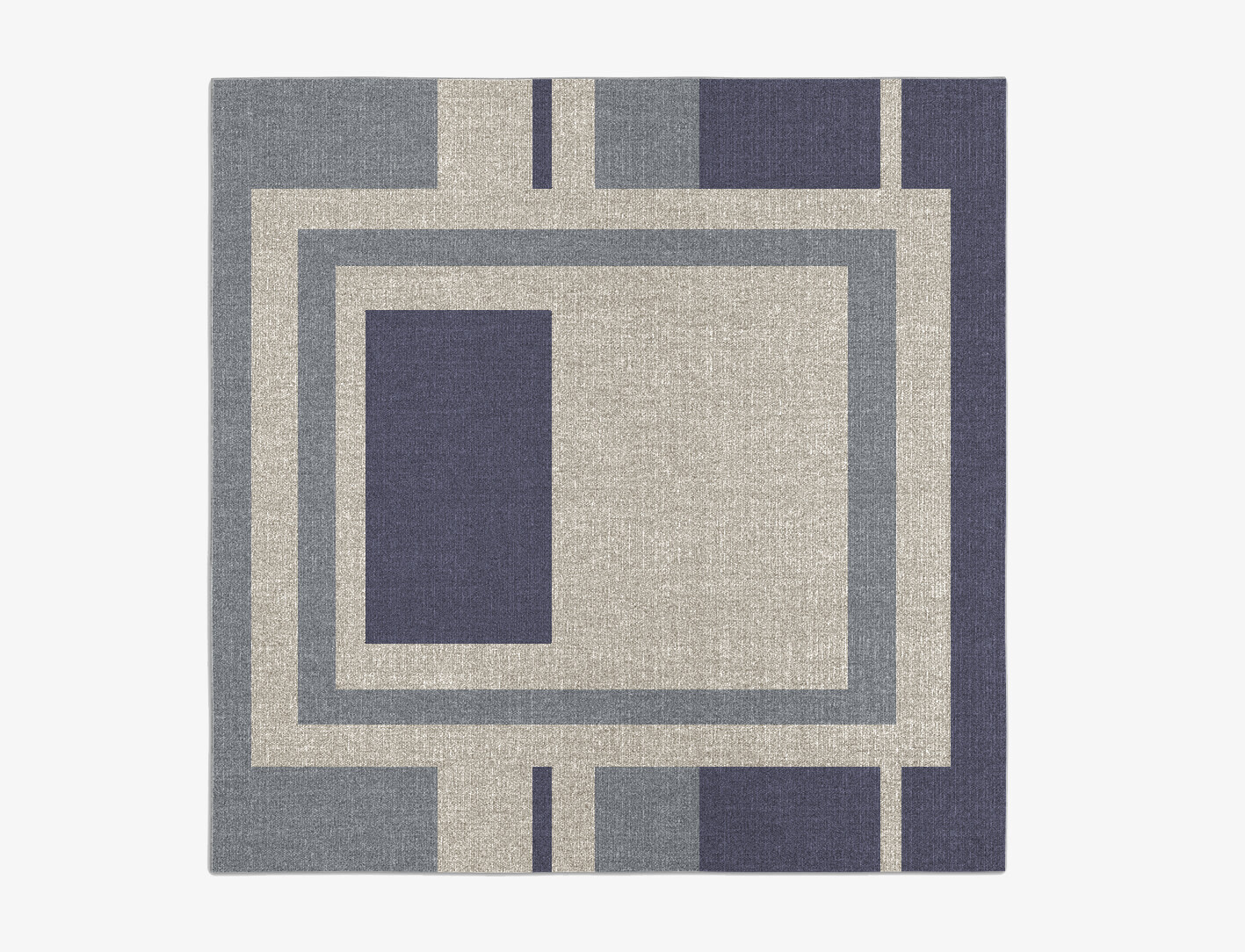 Grayscale Abstract Square Outdoor Recycled Yarn Custom Rug by Rug Artisan