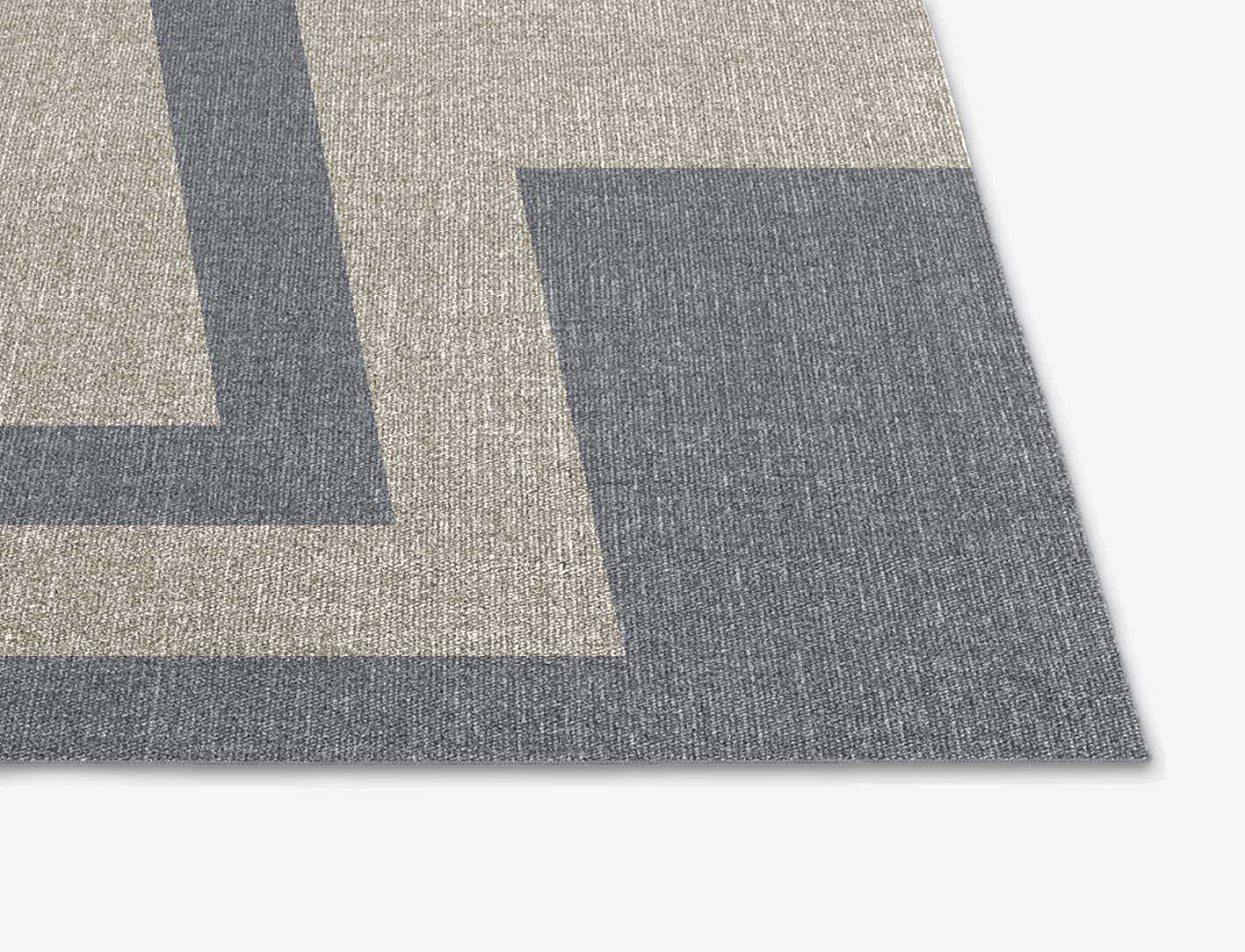 Grayscale Abstract Square Outdoor Recycled Yarn Custom Rug by Rug Artisan