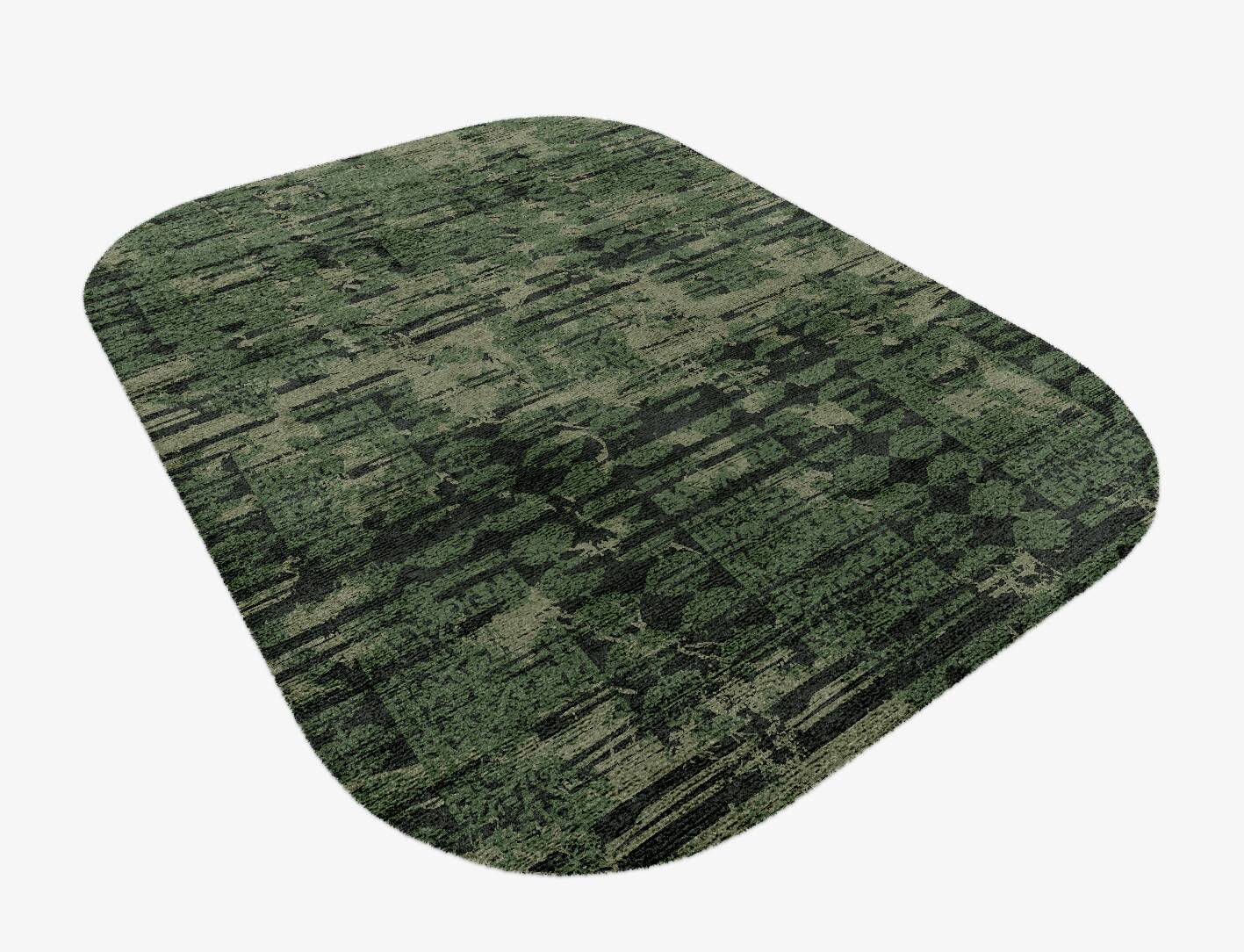 Green Mist Vintage Oblong Hand Knotted Bamboo Silk Custom Rug by Rug Artisan