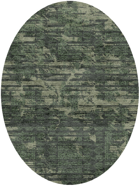 Green Mist Vintage Oval Hand Knotted Bamboo Silk Custom Rug by Rug Artisan