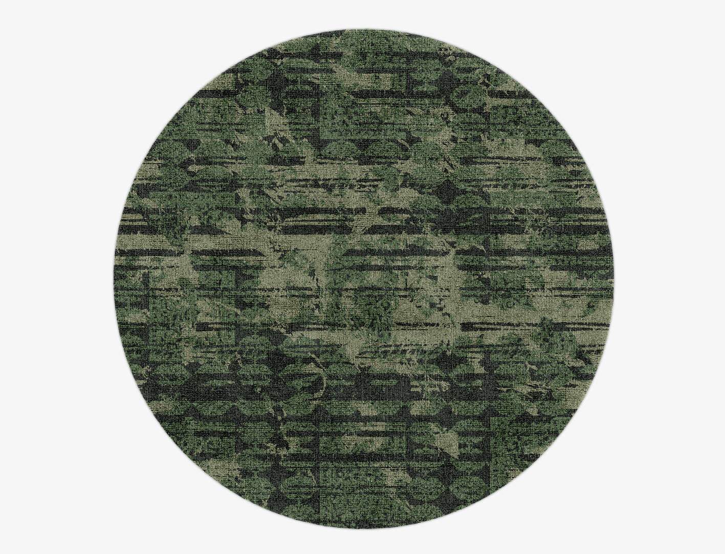 Green Mist Vintage Round Hand Knotted Bamboo Silk Custom Rug by Rug Artisan
