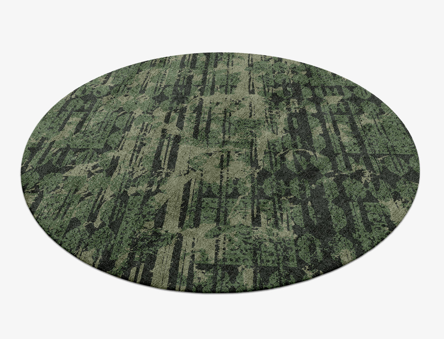 Green Mist Vintage Round Hand Knotted Bamboo Silk Custom Rug by Rug Artisan