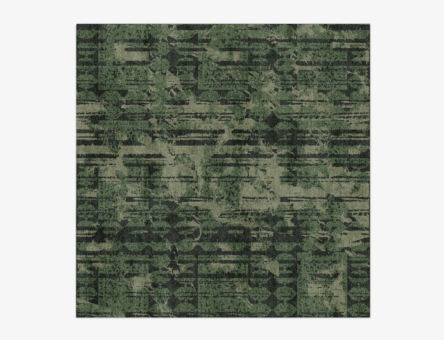 Green Mist Vintage Square Hand Knotted Bamboo Silk Custom Rug by Rug Artisan