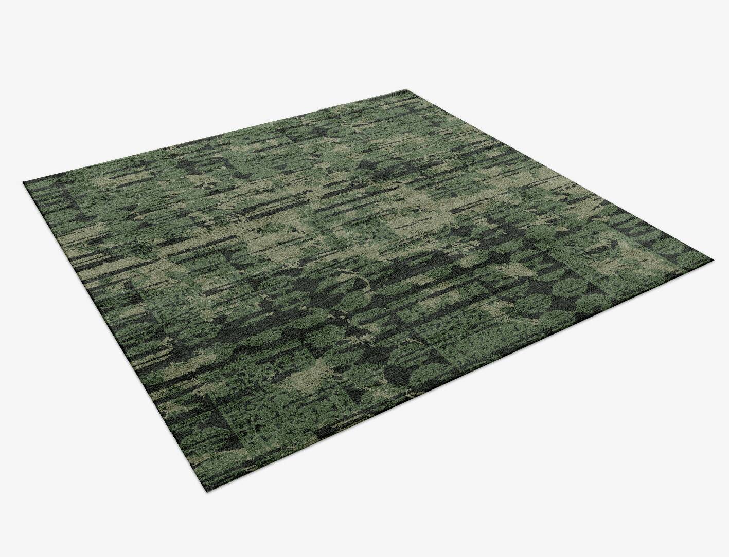 Green Mist Vintage Square Hand Knotted Bamboo Silk Custom Rug by Rug Artisan