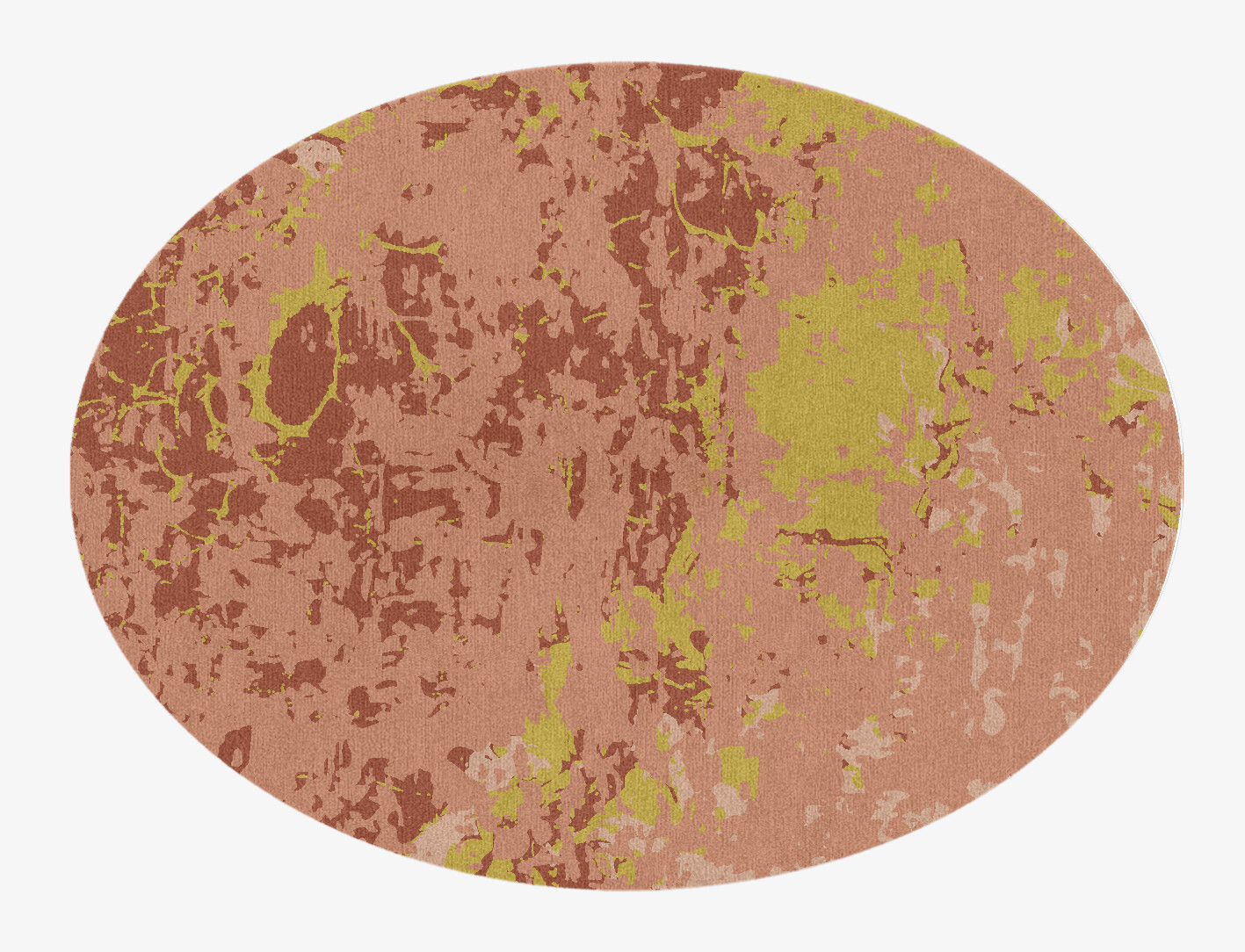 Green Oasis Surface Art Oval Hand Knotted Tibetan Wool Custom Rug by Rug Artisan