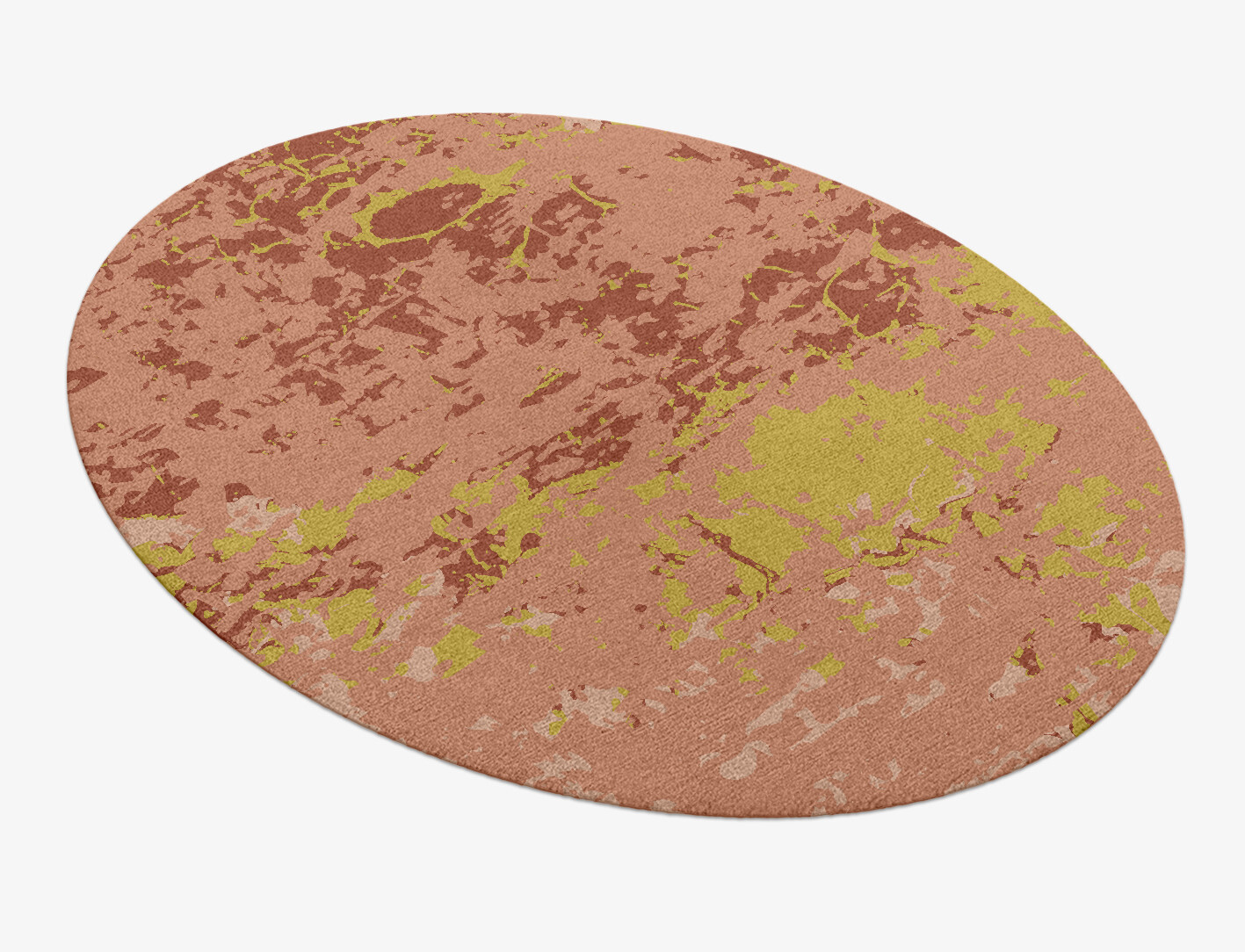 Green Oasis Surface Art Oval Hand Knotted Tibetan Wool Custom Rug by Rug Artisan