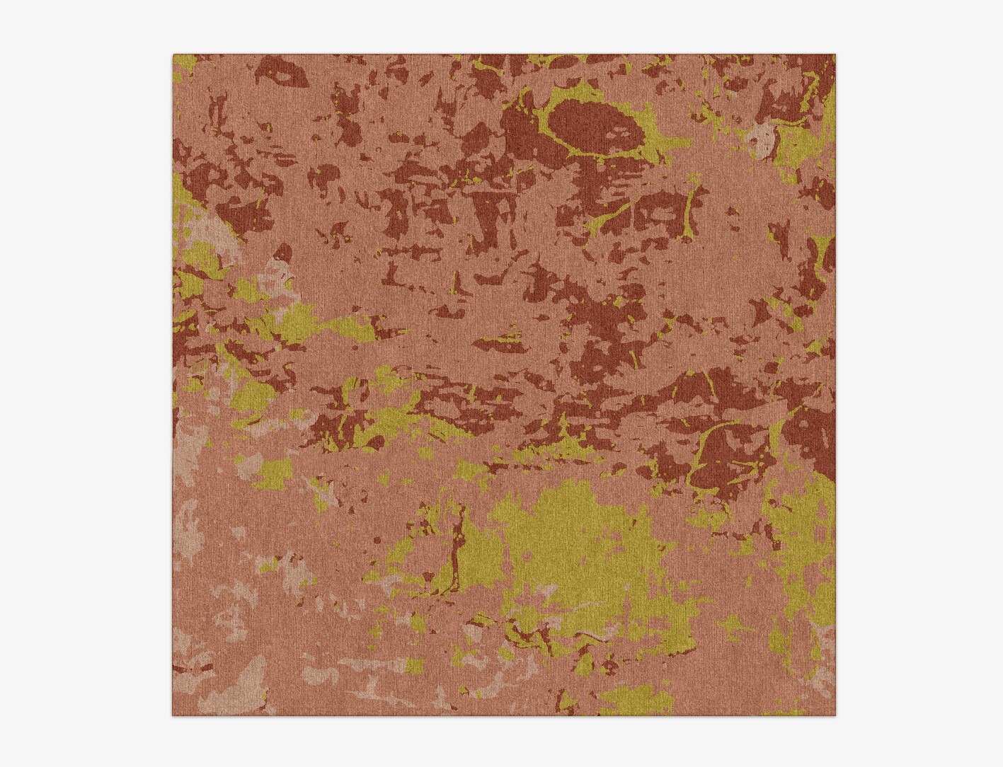 Green Oasis Surface Art Square Hand Knotted Tibetan Wool Custom Rug by Rug Artisan