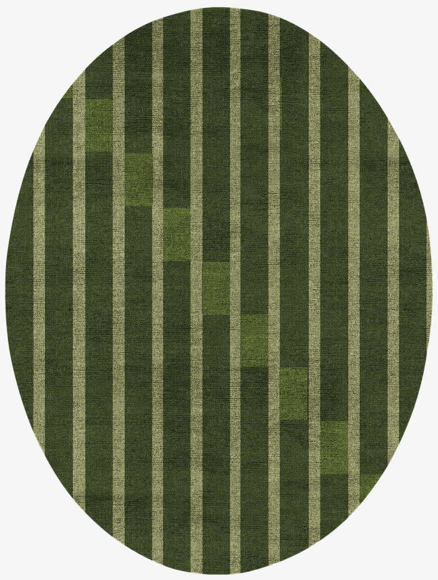 Greenwood Geometric Oval Flatweave Bamboo Silk Custom Rug by Rug Artisan