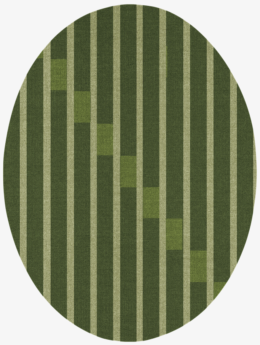 Greenwood Geometric Oval Flatweave New Zealand Wool Custom Rug by Rug Artisan