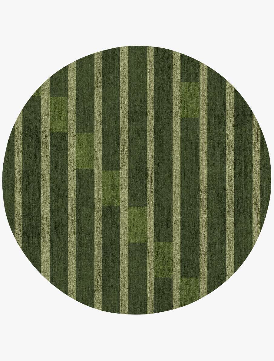 Greenwood Geometric Round Flatweave Bamboo Silk Custom Rug by Rug Artisan