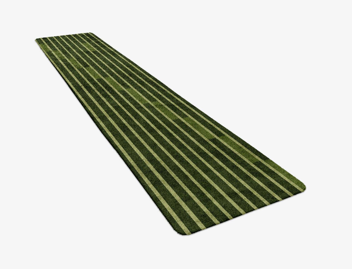 Greenwood Geometric Runner Hand Tufted Bamboo Silk Custom Rug by Rug Artisan