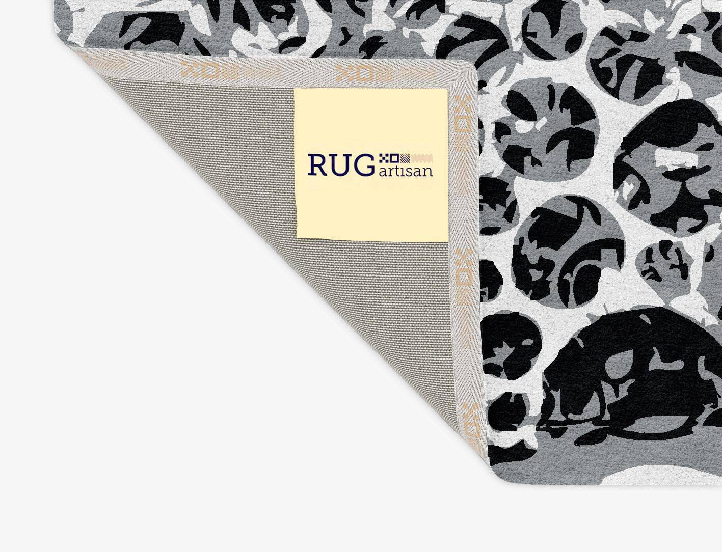 Grey Bubbles Monochrome Rectangle Hand Tufted Pure Wool Custom Rug by Rug Artisan
