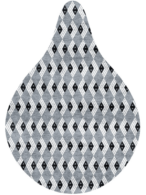 Grey Calculus Monochrome Drop Hand Knotted Bamboo Silk Custom Rug by Rug Artisan