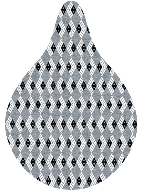 Grey Calculus Monochrome Drop Hand Knotted Tibetan Wool Custom Rug by Rug Artisan